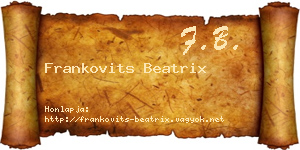 Frankovits Beatrix névjegykártya